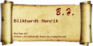 Blikhardt Henrik névjegykártya